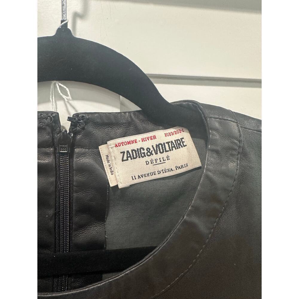 Zadig & Voltaire Lamb Leather Short Sleeve Top Size S - Picture 5 of 5